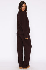 Pillow Talk Long Sleeve Pyjama Set Chocolate