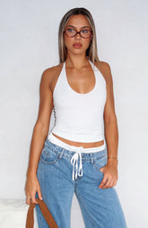 Electric Days Halter Top White