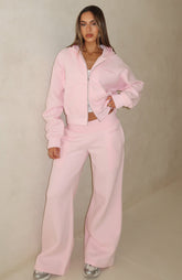Come A Long Way Wide Leg Sweatpants Pink