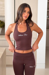 She Means Business Halter Top Chocolate