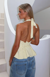 Talking Crazy Halter Top Lemon