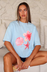 Treasured Memories Oversized Tee Baby Blue