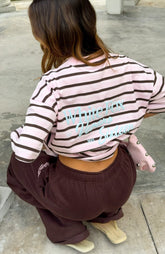 Verano Sixteen Viola Oversized Tee Pink Stripe