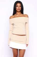 Casually Perfect Long Sleeve Knit Top Beige