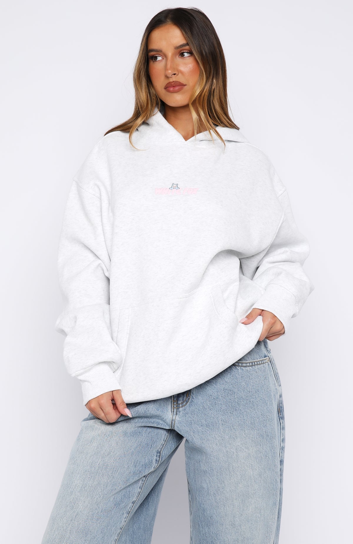 Bubbles & Foxy Friends Oversized Hoodie Frosty