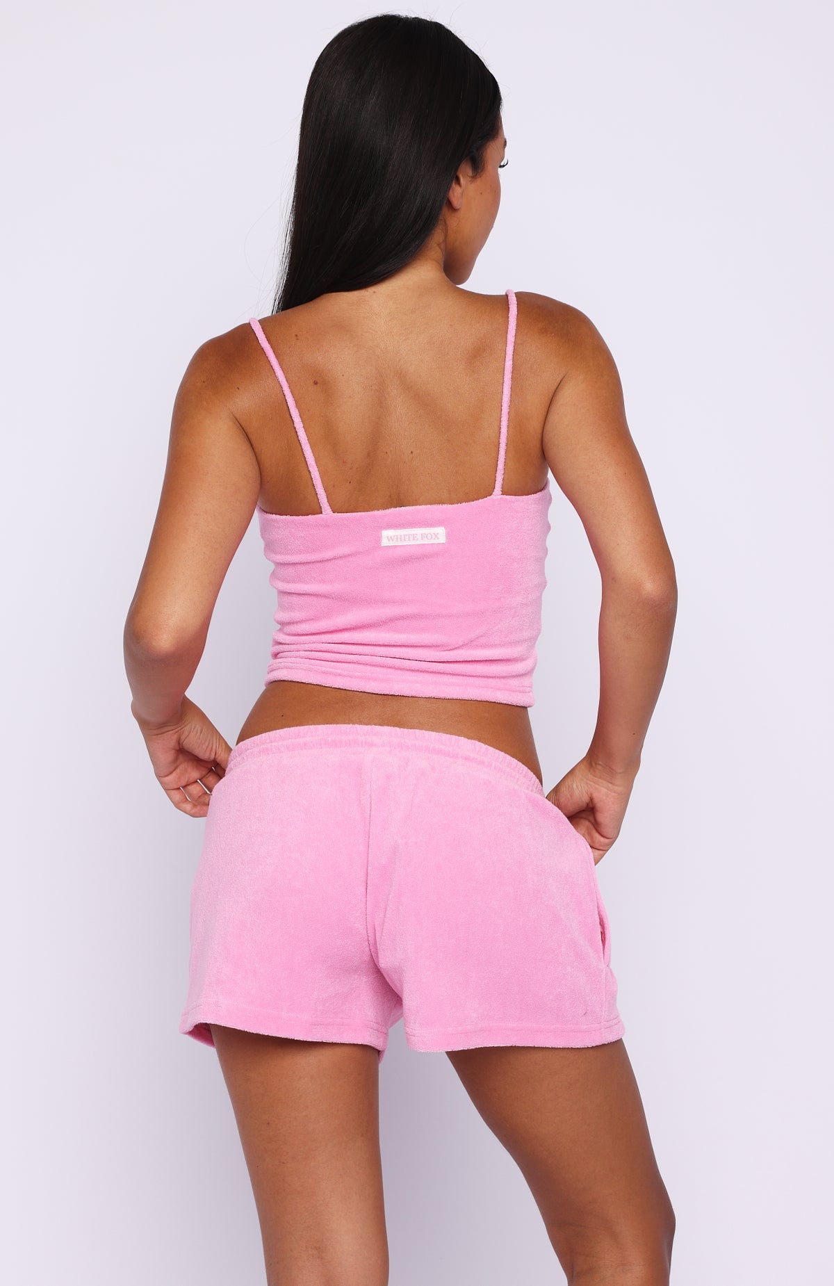 Causing Commotion Terry Lounge Shorts Pink