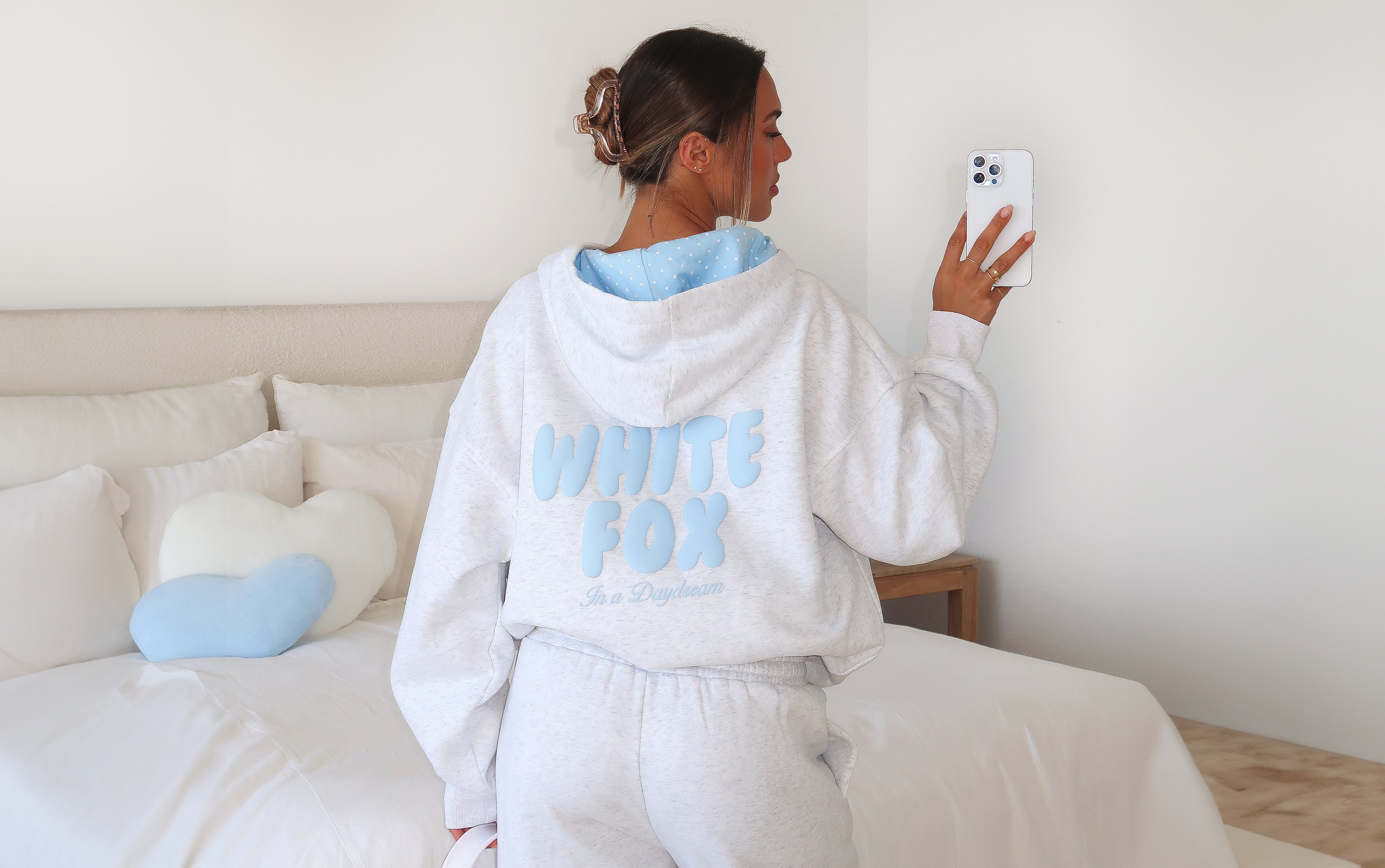 Daydreamers Nadia Oversized Hoodie Grey Marle