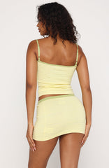Gave You A Reason Knit Mini Skirt Lemon Lime