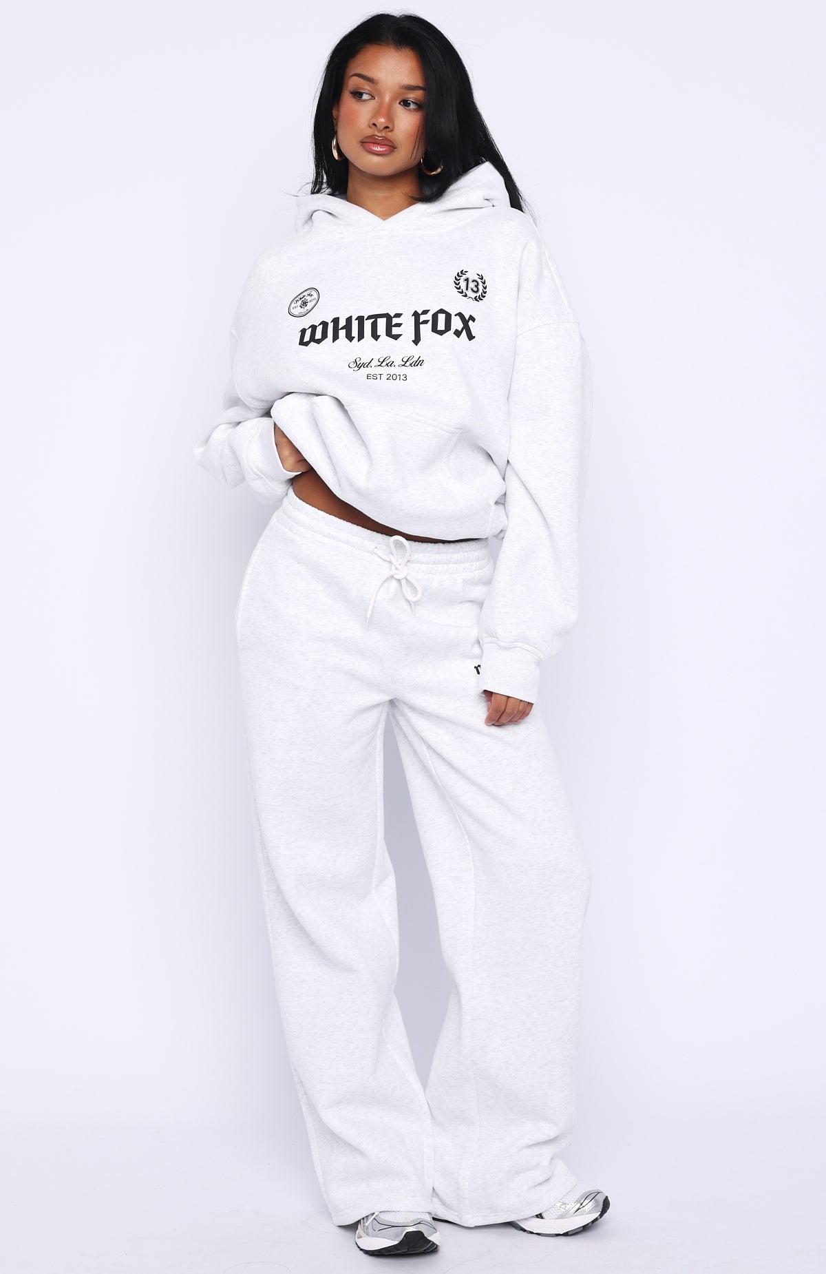 Vibe Too High Wide Leg Sweatpants Grey Marle